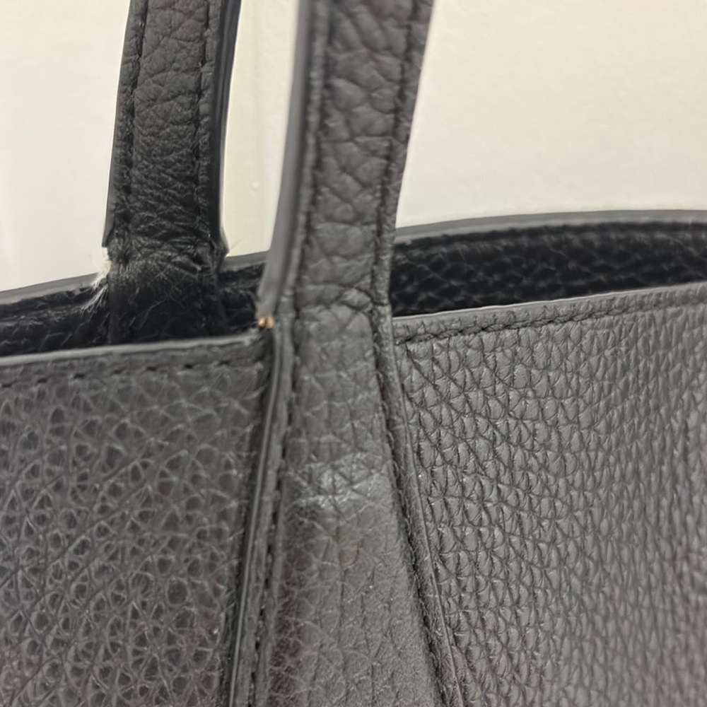 Tory Burch Black Pebbled Leather Tote - Picture 9 of 10